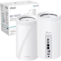 TP-Link Deco BE85(2-pack) Tri-Band BE19000Mbps Whole Home Mesh WiFi 7 System, Quad-Core CPU WiFi Extender Booster, Ultra-Fast 2x 10 Gbps Wired WAN/LAN