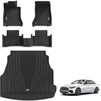 3W Benz C CLASS S Sedan/Estate W206 2022-2024 TPE Car Mats and Boot Mat Set for Benz C CLASS Benz C CLASS S Sedan/Station 2022-2024 Tappeti Set