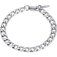 PROSTEEL Gouremtte Men's Women's 19 cm/21 cm Chain Bracelet Stainless Steel/Yellow Gold Plated/Black Colour â Width 6 mm/9 mm/13 mm Silver - 6mm 19