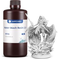 ANYCUBIC Water Washable 3D Printer Resin 2.0, 405nm High Precision 3D Resin, Low Shrinkage Photopolymer Resin for 4K/8K/12K Capable LCD DLP Resin 3D P