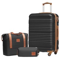 COOLIFE Suitcase Large, 24-Inch Luggage Sets 3 Piece Suitcase Set ABS Hard Shell, Trolley Carry On Suitcase with Expandable Travel Duffels Bag ï¼ Toi