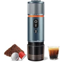 CONQUECO Portable Espresso Coffee Machine: 12V Electric Small Travel Expresso Maker - Self Heating 8 Cups Battery Powered Compatible for Nespresso Cap