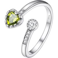 PROSILVER Women Heart Ring, 925 Sterling Silver Birthstone Rings-Send Gift Box H-Aug
