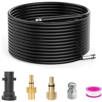 Stone Banks 15 m Pressure Washer Drain Pipe Hose Cleaning Kit Replacement for Karcher K2-K7, Bosch, Lavor, Sewer Jetter Hose with Jet Nozzle 180Bar 15