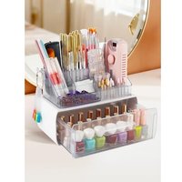 LIARTY Nail Drill Holder with Drawer: Acrylic Nail Drill Bits Holder Makeup Organizer Case for Brush - Beauty Cosmetic Storage Box for Dresser Counter