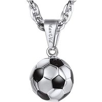 PROSTEEL Football Necklace Soccer Pendant with Adjustable Chain, Engraved Available Silver/Gold Plated 316L Stainless Steel Sports Jewellery for Men T