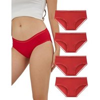 Women's Cotton Knickers Cheeky Lace Trim Hipster Breathable Panties Ladies Underwear Multipack