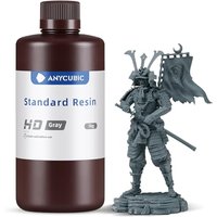 ANYCUBIC Standard 3D Printer Resin, LCD UV 405nm Rapid Photopolymer 3D Resin for 6K/8K/12K/14K LCD 3D Printers,1000g HD-Gray HD-Gray 1000g