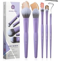 EIGSHOW 5 Pcs Makeup Brush Set with Silver Ion Infused Bristles, Essential Basic Makeup Brushes, Powder, Foundation, Shadow, Eyeliner Brush For Daily