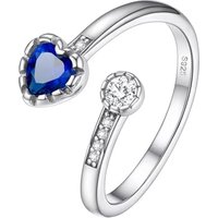 PROSILVER Women Heart Ring, 925 Sterling Silver Birthstone Rings-Send Gift Box I-Sep
