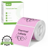Thermal Labels for Nelko PM220 Label Maker, 2-Inch (50mm) Round Waterproof Multi-Purpose Tape, 1 Roll of 150 Self-Adhesive Thermal Paper (Pink) flower