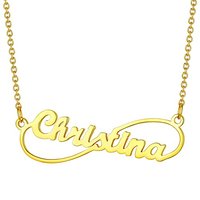 PROSTEEL Women Infinity Name Necklace Personalized with Birthstones, 1/2/3/4 Names Family Mom Nameplate Jewelry, Gold Plated/Stainless Steel-Send Gift