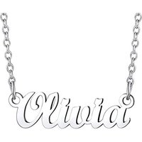 PROSTEEL Personalized Name Necklace Custom Name Pendant Dainty Jewellery Presents Gift for Women Girls Teenage Her, Stainless Steel/Gold Platd -Send G