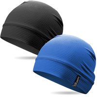 Outdoor Shaping 2 Pcs Cooling Skull Caps for Men Women, Breathable 3D Mesh Lightweight Slouchy Beanie for Cycling Gym Running