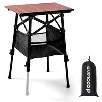 Odoland Folding Camping Table with Sturdy Storage Bag, Adjustable Height Portable Lightweight Mini Beach Table for Outdoor Travelling M Modern