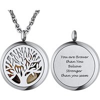 PROSTEEL Women/Men Custom Photo Text Engraving Necklace, Cletic Cross/Tree Locket Chain, Stainless Steel/Gold Plated/Black (Send Gift Box) B-tree-stai