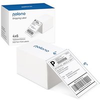 Thermal Labels, POLONO 4" x 6"ï¼100mmÃ150mmï¼ Direct Thermal Shipping Labels (Pack of 500), Perforated Fanfold Labels Compatible with POLONO PL60 L