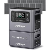 AFERIY P280 4096Wh Portable Power Station,with 1 Extra Battery and 2Pcs 400W Solar Panel,2800W Expandable Capacity LiFePO4 Battery Backup,230V Solar G