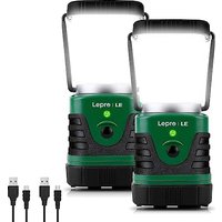 LE Camping Lights Rechargeable, 1000 Lumen Camping Lantern, Dimmable 4 Modes Camping Tent Light with 4400mAh Power Bank, Camping Accessories, Recharge