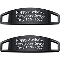 PROSTEEL 2 Pcs Personalize Name Shoe Buckle for Men/Women, Custom Shoe Decoration Charms, Monogram Initial/Nameplate Shoe ID Tags, Stainless Steel/Gol