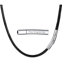 PROSTEEL Men Customized Leather Necklace, 3mm leather cord necklace, 16/18/20/22/24/26/28/30 Inch (Send Gift Box) 76.0 Centimetres