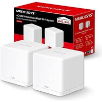 MERCUSYS WiFi Mesh Dual Band AC1300Mbps, 2 Gigabit Ethernet Ports, Router Mode and Access Point, 2 Pieces with Coverage up to 260ã¡, Mercusys Halo H3