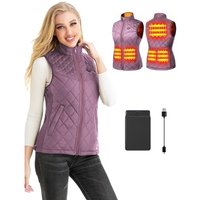 Kintiwe Heated Vest for Women,Heated Gilet with 12000mAh Battery Pack,Lightweight Thermal Body Warmer, Slim Fit Electric Rechargeable Heated Jacket S