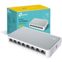 TP-Link TL-SF1008D 8-Port 10/100 Mbps Desktop Ethernet Switch/Hub, Ethernet Splitter, Plug & Play, no configuration required , White