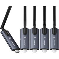 Lemorele Wireless HDMI Transmitter and 4 Receivers,Support Wireless Receiving APP TuTuPlay 5G 656ft 1080P HD,for Streaming Video&Audio to HDTV/Project