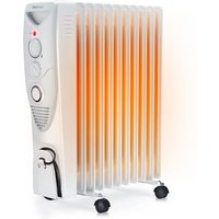 Pro Breeze Oil Filled Radiator with 11 Fins - Slim Electric Radiator - Portable Oil Heater with Built-in 24 Hour Timer, 3 Heat Settings, Adjustable Th