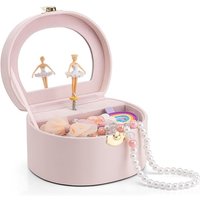 VLANDO Musical Girls Jewellery Box with Ballerina, 3 4 5 6 Year Old Girl Gift, Music Box Jewellery Storage Boxes with Lids for Children Bracelet,Ring,