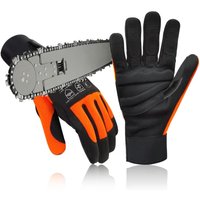 Chainsaw Gloves Saw Protectionon on Left Hand Back, Cut-resistance Gloves EN ISO 11393-4, CLASS 1, EN 388: 4122X M 7829-Left hand-class 1