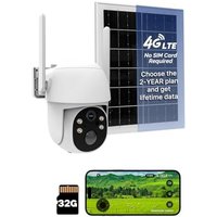 MOES 4G LTE Security Camera Outdoor with SIM Card, Solar Powered - 1080P Wireless PTZ, Color Night Vision - for Farm, Barn, Off-Grid Security 4g Camer