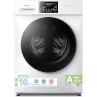 COMFEE' Freestanding Washing Machine,10KG Load,A-10% Class,Steam Care,BLDC Motor,Woolmark,Touch Panel,White-CFP03EW100W-UK 10KG Washing Machine
