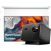 Anti-Speckle Valerion VisionMaster Pro2 4K Triple Laser Projector Bundle with 100" Motorized PureVision Screen, IMAX Enhanced Premium Home Theater Set