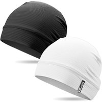 Outdoor Shaping 2 Pcs Cooling Skull Caps for Men Women, Breathable 3D Mesh Lightweight Slouchy Beanie for Cycling Gym Running