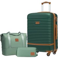 COOLIFE Suitcase Set 3PC - 24" Lightweight ABS Hard Shell Luggage + Travel Bagï¼ Medium Suitcase with 360° Wheels, TSA Locks for Family Travel, Crui