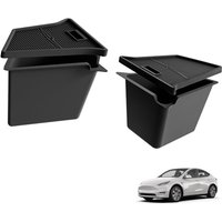 3W Trunk Storage Bins Fit for Tesla Model Y 2021-2024 (VIN Starting with LRW) (Not for 2025 Juniper), Rear Boot Storage Bins Side Box All Weather box,
