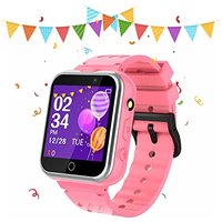 Retysaz Kids Smart Watch 24 Game Smart Watch for kids Pedometer 2 HD Cameras Fashion Smartwatches for Children 3-14 Great Gifts To Girls Boys(Pink)