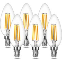 Lepro E14 LED Light Bulb, LED Candle Bulbs Small Screw, 4W 470lm, 40W Equivalent SES E14 Bulb Vintage, Warm White 2700K C35 Light Bulbs, 360° Beam An