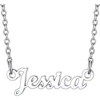PROSTEEL Personalized Name Necklace Custom Name Pendant Dainty Jewellery Presents Gift for Women Girls Teenage Her, Stainless Steel/Gold Platd -Send G