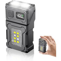 LETOUR Rechargeable Torch 500 Lumens Super Bright Mini EDC Small Torches with COB Light, Work Light with Magnetic Base and Buckle Clip, Flashlight for