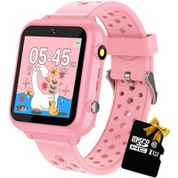 Retysaz Kids Smart Watch 24 Game 10 stories Smart Watch for kids Pedometer Phone Smartwatch for kids Great Gifts To Girls Boys (Pink-M1)â¦
