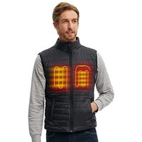 CONQUECO Men's Heated Vest Jacket: Slim Fit Electric Heating Gilet with Battery Pack in Winter Warm for Outdoor Camping Hiking Hunting XXL Men's Black