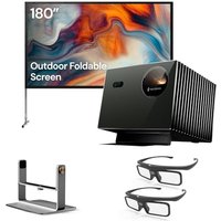 Valerion Outdoor Cinema Package รขยย Includes Valerion VisionMaster Pro2 4K Projector + 180" Portable Outdoor Screen with Stand + Desktop Gimbal Stand