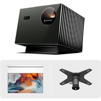 Anti-Speckle Valerion VisionMaster Pro2 4K Triple Laser Projector Bundle with 120" Motorized Screen & Ceiling Mount Conversion Bracket, Premium Home T