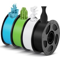 ANYCUBIC PLA Filament 1.75mm, 3D Printer Filament, Intelligent Identification, Dimensional Accuracy +/- 0.02mm, 4 Pack 1KG Reusable Spool, Black+Brigh