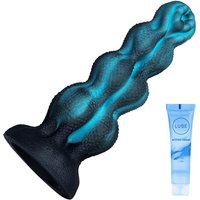 Realistic Thick Huge Dildo with Full Shaped Balls and Suction Cup Dildo Green