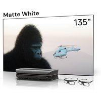 AWOL VISION LTV-3500 Pro Bundle with 135" Matte White Screen and 3D Glasses (2-Pack), 4K UHD HDR10+ Dolby Vision Ultra Short Throw Triple Laser Projec