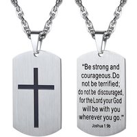 PROSTEEL Cross Necklace for Men, Lord's Prayer Cross Pendant with Adjustable Chain 22-24 Inches 316L Stainless Steel Bible Verse Christian Gifts for M